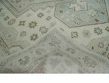 Earthy Ivory, Brown and Gray Hand knotted 8x10 Traditional wool Area Rug