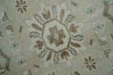 Earthy Ivory, Brown and Gray Hand knotted 8x10 Traditional wool Area Rug-Area Rug-Parc Decor