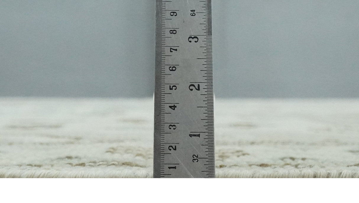 Earthy Ivory, Brown and Gray Hand knotted 8x10 Traditional wool Area Rug-Area Rug-Parc Decor