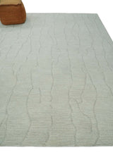 Earthy Neutral Custom Made Hand Tufted Multi Size Woolen Modern Ivory and Beige Area Rug-Area Rug-Parc Decor