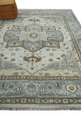 Earthy Neutral Custom Made Ivory, Beige and Silver Traditional Hand Knotted Wool Area Rug