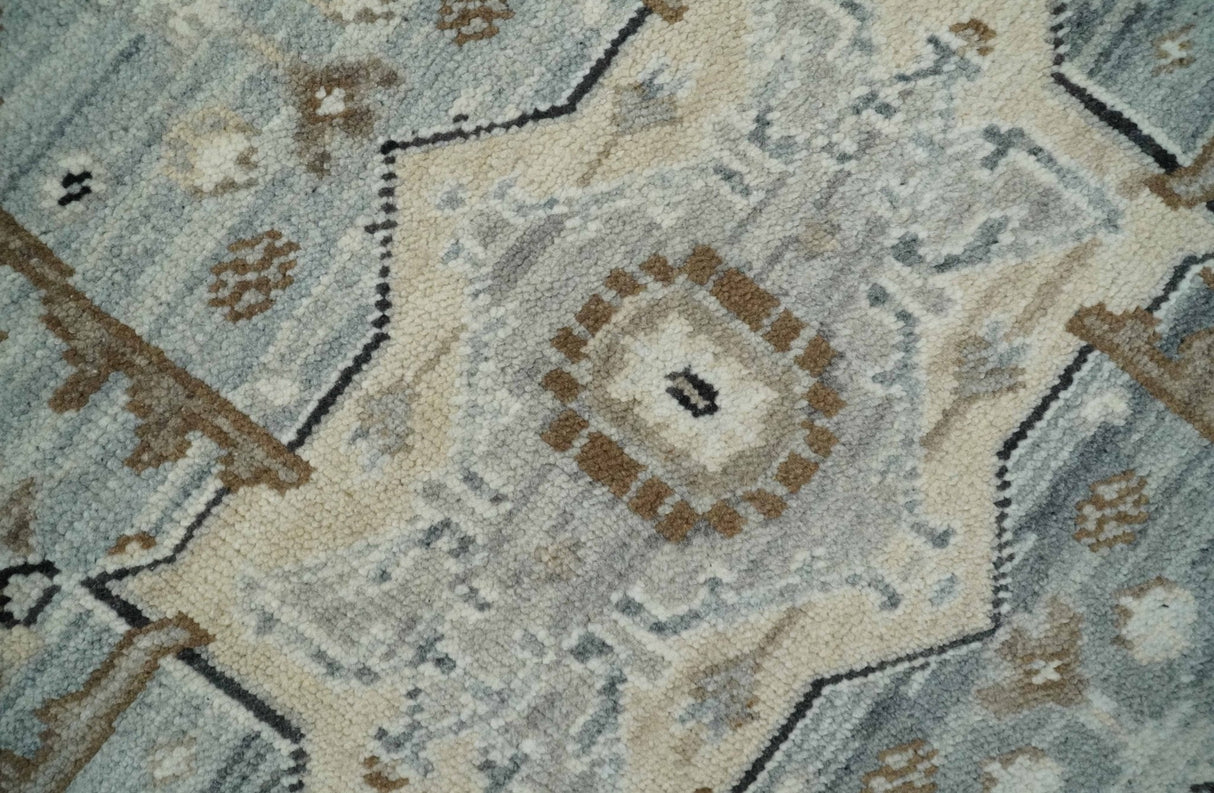 Earthy Neutral Custom Made Ivory, Beige and Silver Traditional Hand Knotted Wool Area Rug