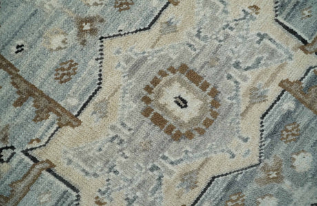 Earthy Neutral Custom Made Ivory, Beige and Silver Traditional Hand Knotted Wool Area Rug