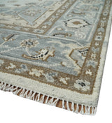 Earthy Neutral Custom Made Ivory, Beige and Silver Traditional Hand Knotted Wool Area Rug
