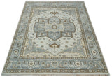 Earthy Neutral Custom Made Ivory, Beige and Silver Traditional Hand Knotted Wool Area Rug