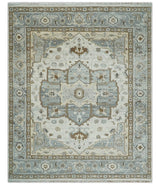 Earthy Neutral Custom Made Ivory, Beige and Silver Traditional Hand Knotted Wool Area Rug