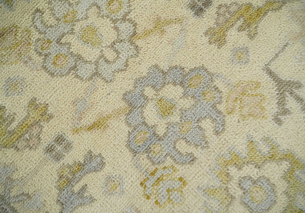 Earthy Neutral Traditional Beige and Silver Antique Style Hand knotted Wool Area Rug, Kids, Living Room and Bedroom Rug-Area Rug-Parc Decor