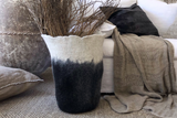 Eclipse Black & White Wool Floor Vase-All Products-Parc Decor
