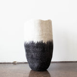 Eclipse Black & White Wool Floor Vase-All Products-Parc Decor