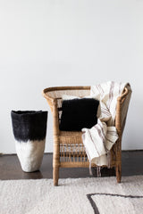 Eclipse Black & White Wool Floor Vase-All Products-Parc Decor