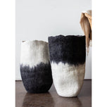 Eclipse Black & White Wool Floor Vase