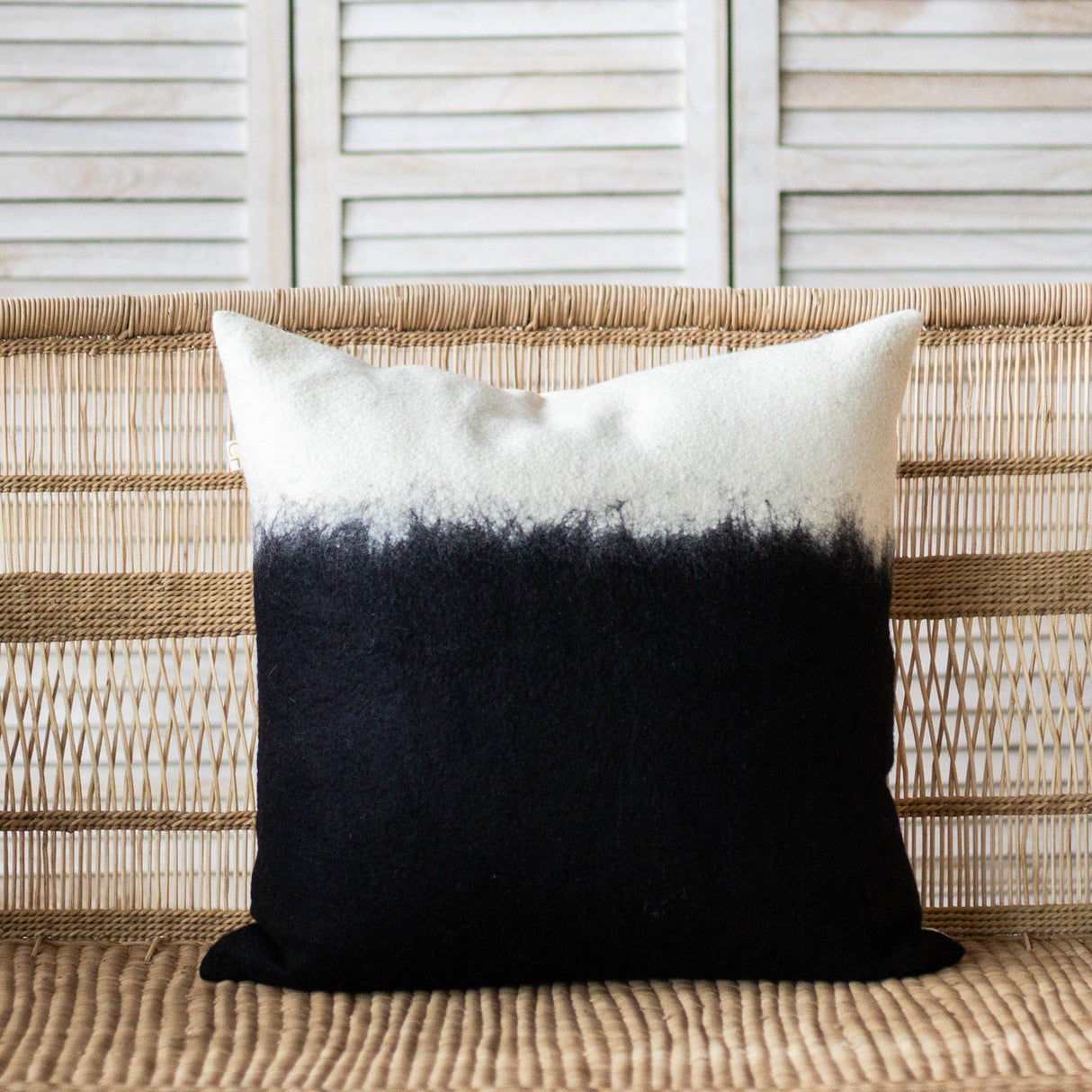 Eclipse Dip-Dyed Organic Wool Throw Pillow-Pillows-Parc Decor