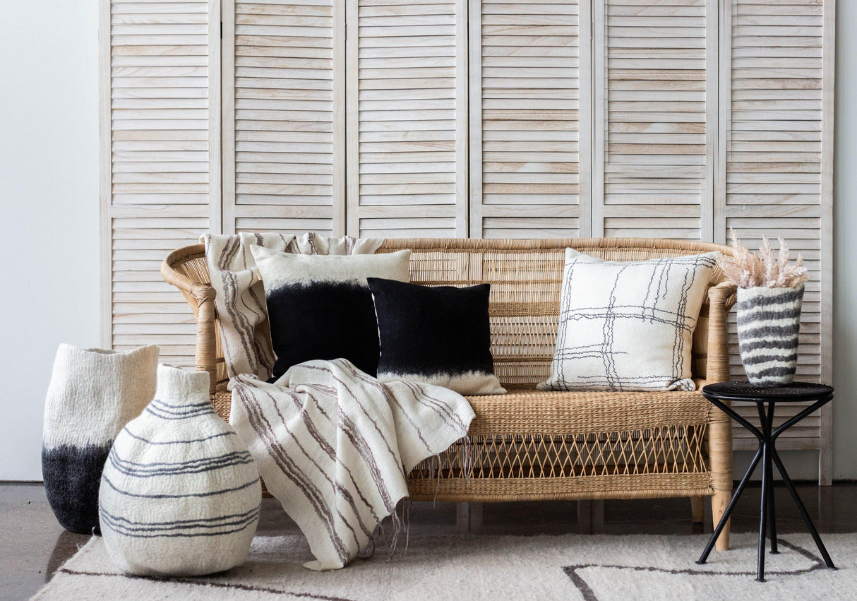 Eclipse Dip-Dyed Organic Wool Throw Pillow-Pillows-Parc Decor