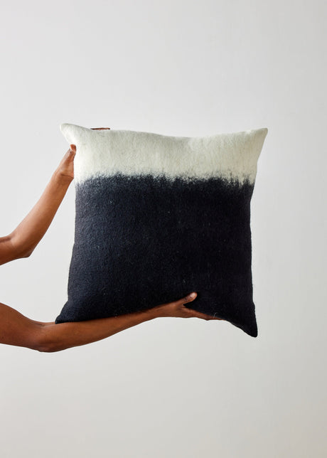 Eclipse Dip-Dyed Organic Wool Throw Pillow-Pillows-Parc Decor