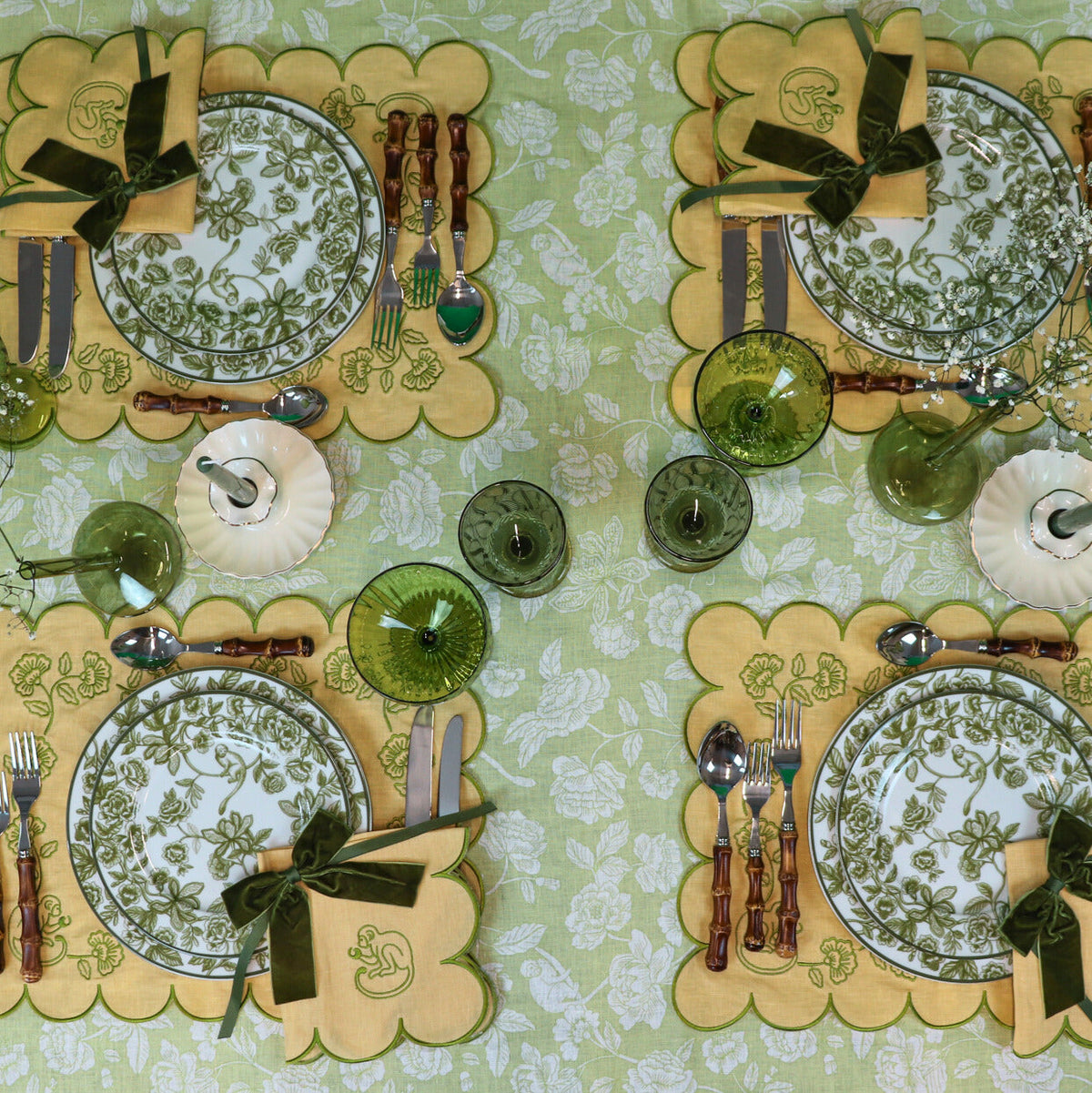 Eden Flora Parlour Premium Linen Tablecloth