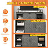 Eira Farmhouse 56-inch TV Stand with Storage Cabinet and Cable Holes, Entertainment Center Console for Living Room, Bedroom-电视柜-Parc Decor