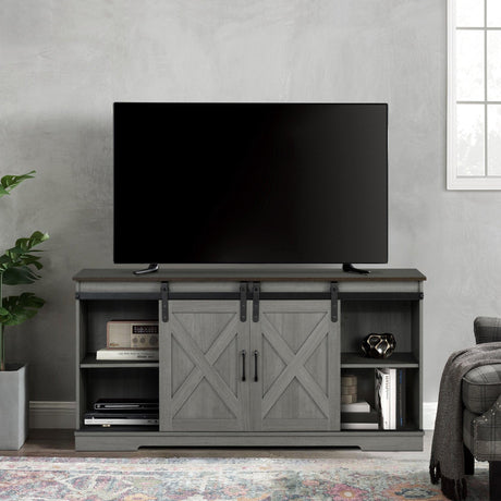 Eira Farmhouse 56-inch TV Stand with Storage Cabinet and Cable Holes, Entertainment Center Console for Living Room, Bedroom-电视柜-Parc Decor