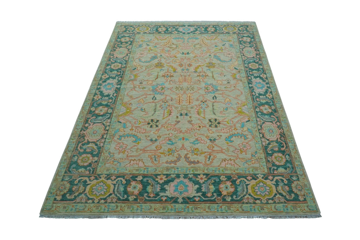Elaine Custom Made Beige Traditional Design Hand Knotted Wool Rug