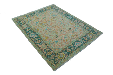 Elaine Custom Made Beige Traditional Design Hand Knotted Wool Rug