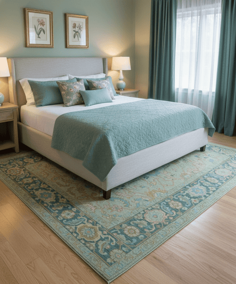 Elaine Custom Made Beige Traditional Design Hand Knotted Wool Rug
