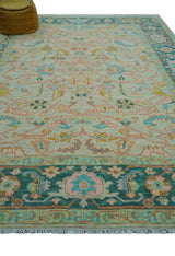 Elaine Custom Made Beige Traditional Design Hand Knotted Wool Rug