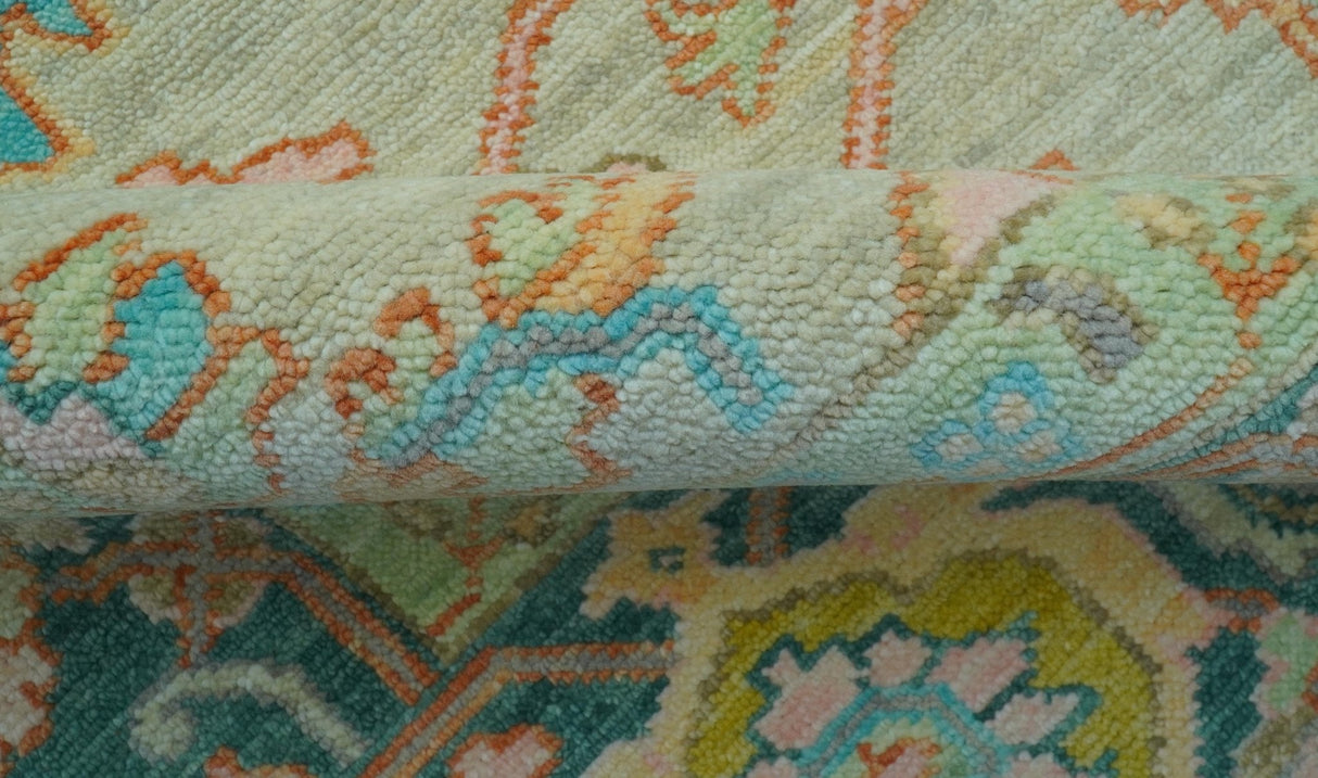 Elaine Custom Made Beige Traditional Design Hand Knotted Wool Rug