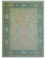 Elaine Custom Made Beige Traditional Design Hand Knotted Wool Rug