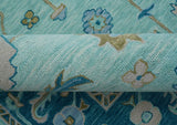 Elaine Custom Made Blue Traditional Oushak Hand Tufted Wool Rug
