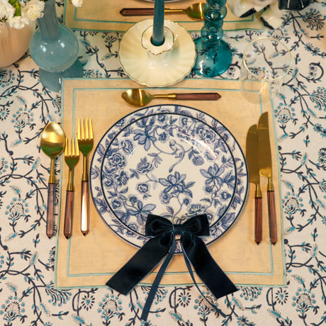 Eleanor Royal Blue Organic Cotton Tablecloth