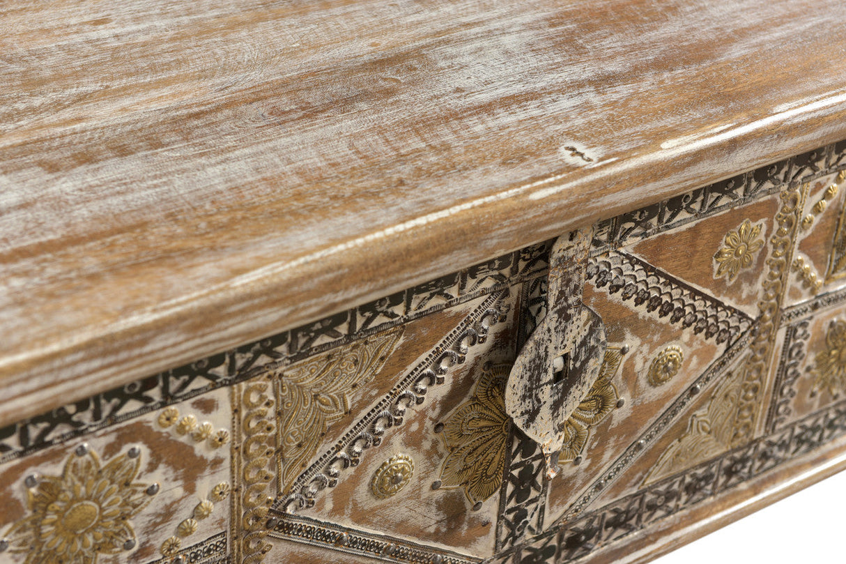 Elephant Wooden Carved Trunk Coffee Table-coffee table-Parc Decor