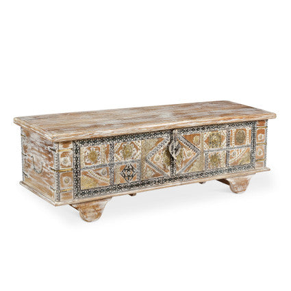 Elephant Wooden Carved Trunk Coffee Table-coffee table-Parc Decor