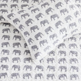 Elephants Cotton Flannel Quilt Set-Quilt-Parc Decor