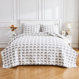Elephants Cotton Flannel Quilt Set-Quilt-Parc Decor