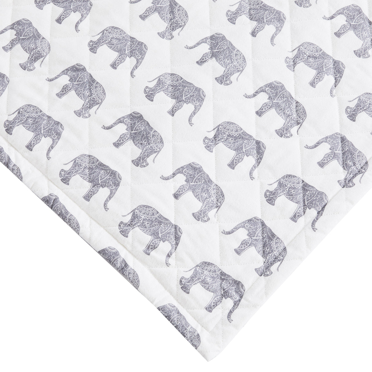 Elephants Cotton Flannel Quilt Set-Quilt-Parc Decor