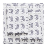 Elephants Cotton Flannel Quilt Set-Quilt-Parc Decor