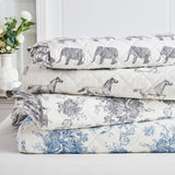Elephants Cotton Flannel Quilt Set-Quilt-Parc Decor