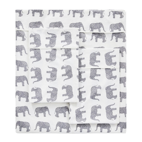Elephants Flannel Sheet Set
