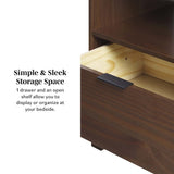 Elias Modern Curved-Frame Solid Wood Nightstand