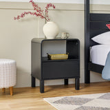 Elias Modern Curved-Frame Solid Wood Nightstand-Bedroom-Parc Decor