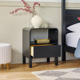 Elias Modern Curved-Frame Solid Wood Nightstand-Bedroom-Parc Decor