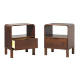 Elias Modern Curved-Frame Solid Wood Nightstand-Bedroom-Parc Decor