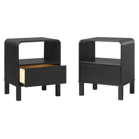 Elias Modern Curved-Frame Solid Wood Nightstand-Bedroom-Parc Decor