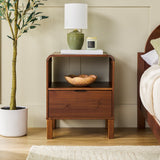Elias Modern Curved-Frame Solid Wood Nightstand-Bedroom-Parc Decor