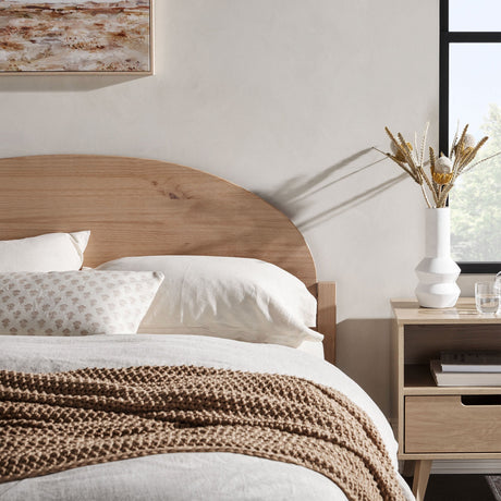 Elias Solid Wood Bed with Arched Headboard-Bedroom-Parc Decor