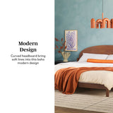 Elias Solid Wood Bed with Arched Headboard-Bedroom-Parc Decor