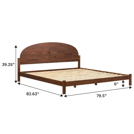 Elias Solid Wood Bed with Arched Headboard-Bedroom-Parc Decor
