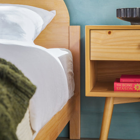 Elias Solid Wood Bed with Arched Headboard-Bedroom-Parc Decor