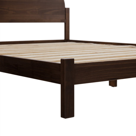 Elias Solid Wood Bed with Arched Headboard-Bedroom-Parc Decor