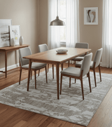Ella Custom Made Abstract Brown And Ivory Hand Tufted wool rug