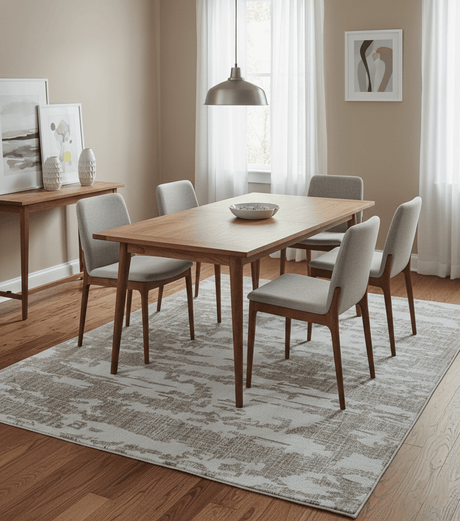 Ella Custom Made Abstract Brown And Ivory Hand Tufted wool rug